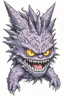 Pokemon Gengar materializing tattoo design idea