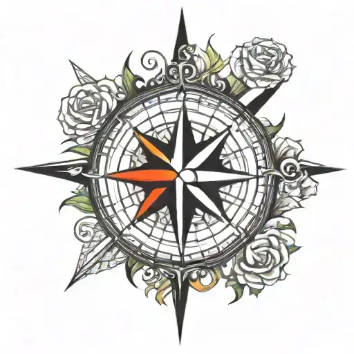 compass rose, heavy metal tattoo design idea