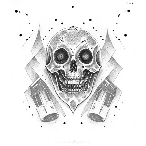 coffin black and red colour tattoo design idea