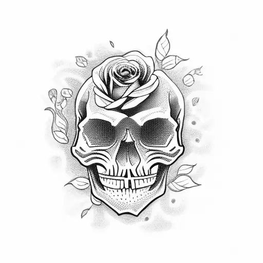 Skull and Roses tattoo design idea