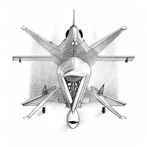 medium airplane tattoo design idea