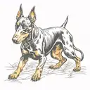 doberman dog tattoo design idea