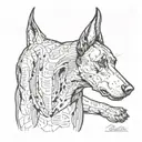 doberman dog tattoo design idea