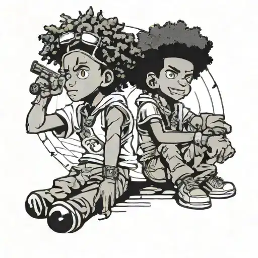 Huey and Riley from the boondocks tattoo design idea