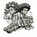 Huey and Riley from the boondocks tattoo design idea