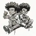 Huey and Riley from the boondocks tattoo design idea