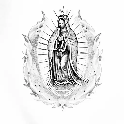 Virgen de guadalupe y san miguel tattoo design idea