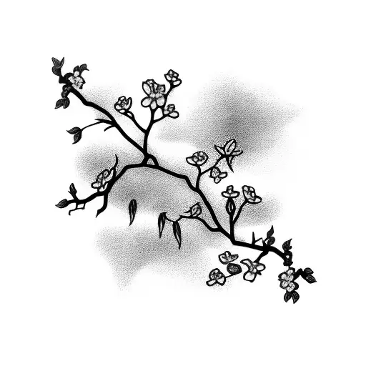 Plum blossoms vine half sleeve tattoo design idea