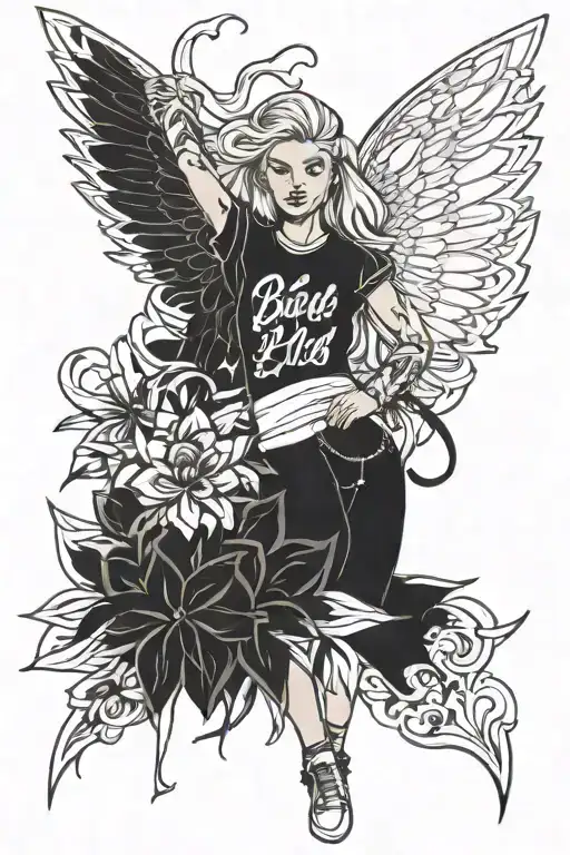 Incorporate the Bible verse Philippians 4:13 into a design featuring cheerleading elements tattoo design idea