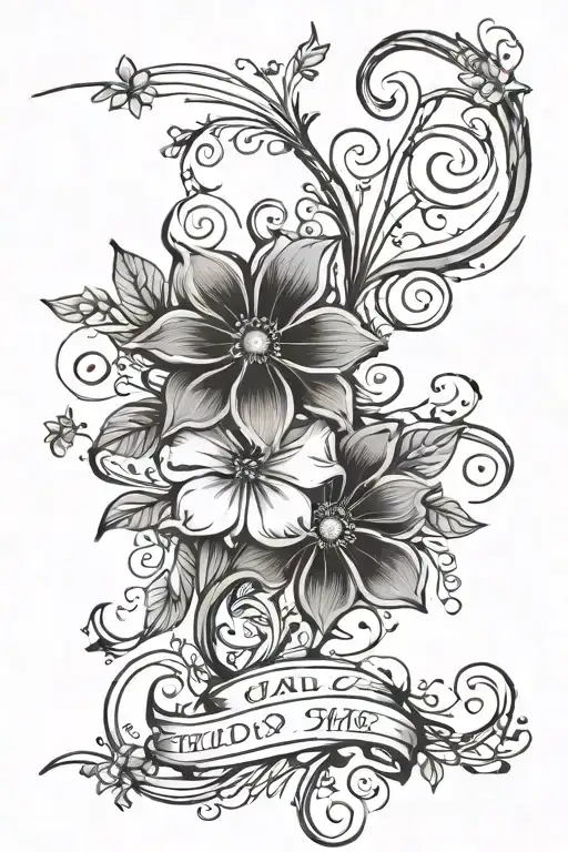 Philippians 4:13 written in cursive with black vines and flower designs around it in cursive  tattoo design idea