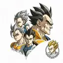 Vegeta with his children and wife tattoo design idea