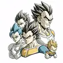 Vegeta with his children and wife tattoo design idea