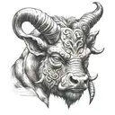 Minotaur head tattoo design idea