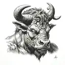Minotaur head tattoo design idea