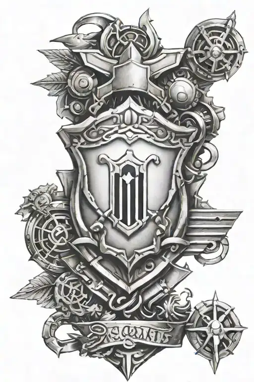 cybersecurity shield tattoo design idea