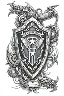cybersecurity shield tattoo design idea