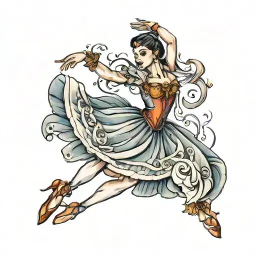 person dancing ballet tattoo design idea