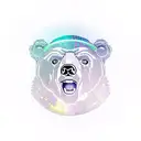 Dancing Bear with disco ball tattoo design idea