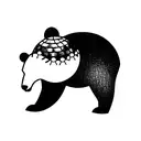 Dancing Bear with disco ball tattoo design idea