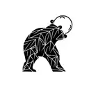 Dancing Bear with disco ball tattoo design idea