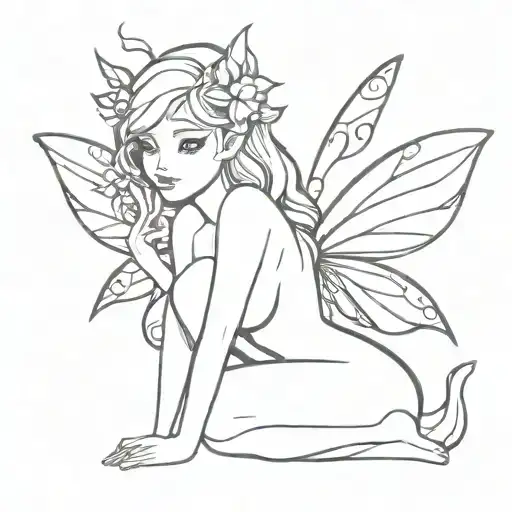 sexy fairy coloring pages