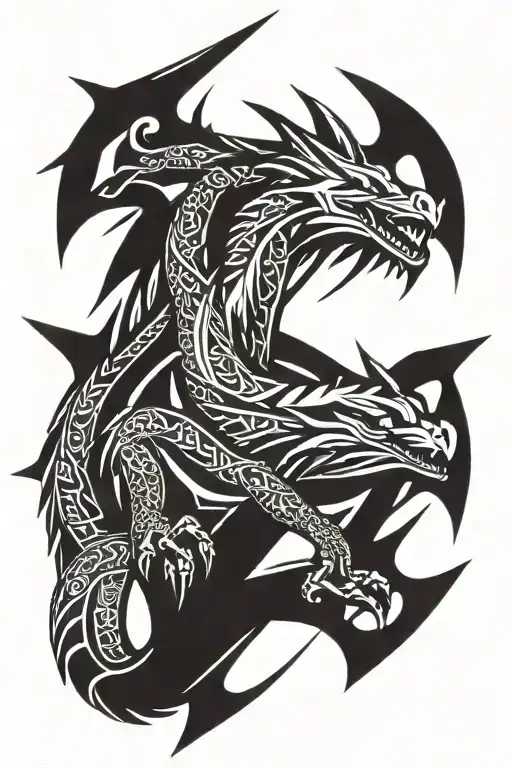 arrow shaped dragon tattoo design idea