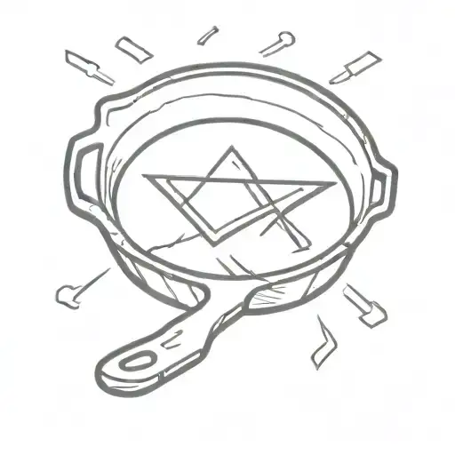cast iron skillet and AAA battery tattoo design idea