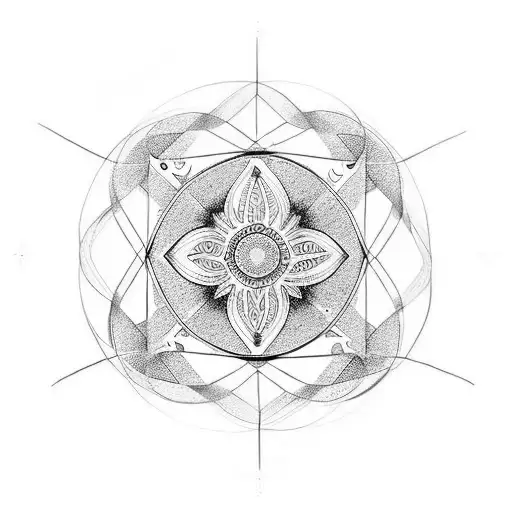 A minimalist tattoo representing the interconnectedness of philosophy, sociology, and history through circular motifs tattoo design idea