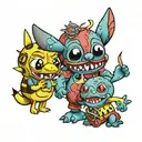 SpongeBob and stitch tattoo design idea