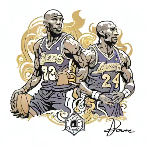 kobe bryant and michael jordan jerseys tattoo design idea