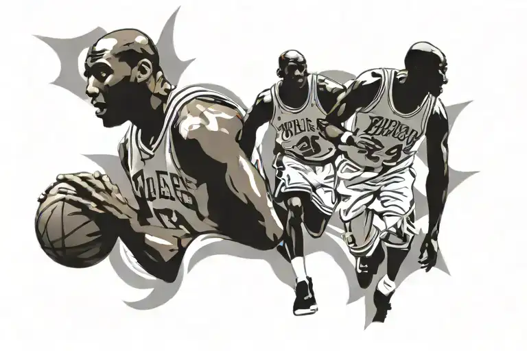 kobe bryant and michael jordan jerseys tattoo design idea