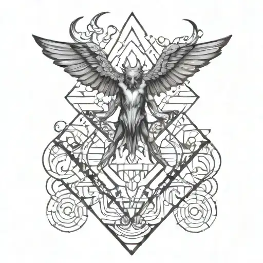 lucifer falling tattoo design idea