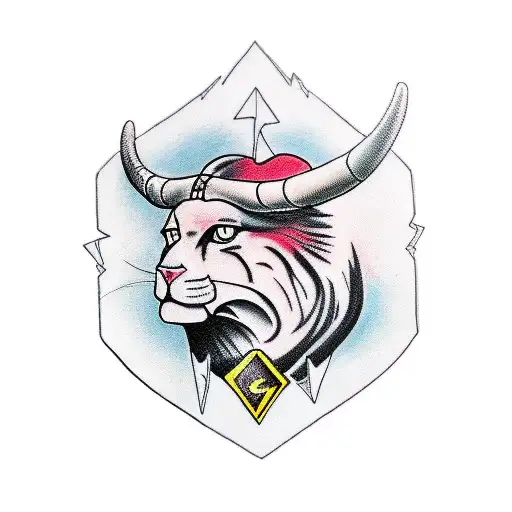  taurus , rock n rool group: acdc, cat with 3 colours(black,white brown) tattoo design idea