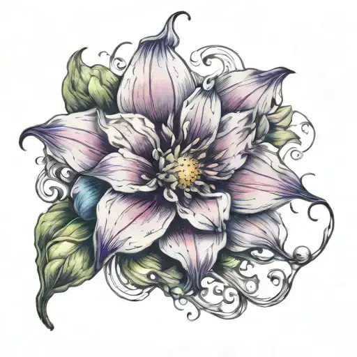 fairies flower blooming tattoo design idea
