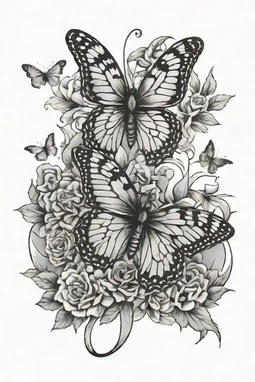 J cole love yourz with butterflies tattoo design idea
