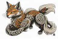 nine tailed fox tattoo design idea