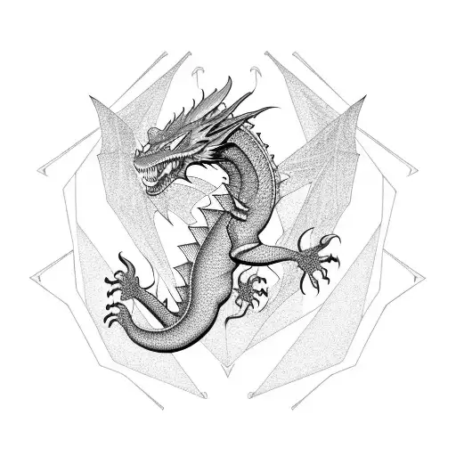 oragami dragon in memory of daughter marissa tattoo design idea