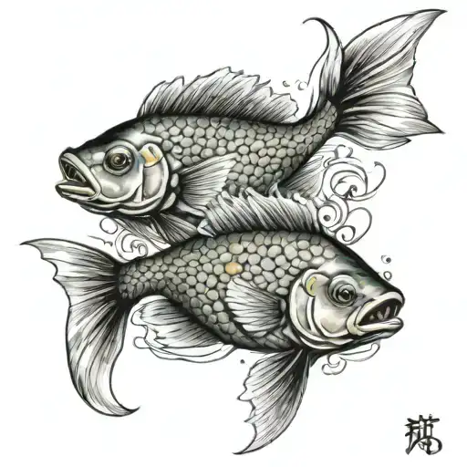 ting yang COI fish that represent brother hood tattoo design idea