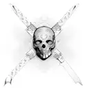 mummy with knife tattoo design idea