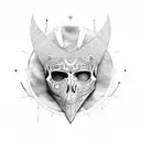 mummy with knife tattoo design idea