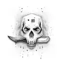 mummy with knife tattoo design idea