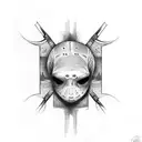 mummy with knife tattoo design idea