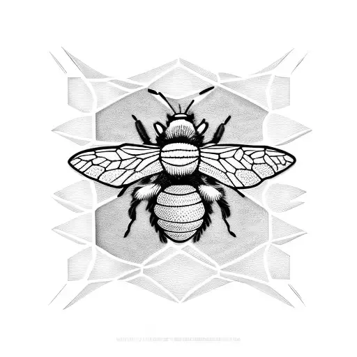 bumblebee on a honeycomb tattoo design idea