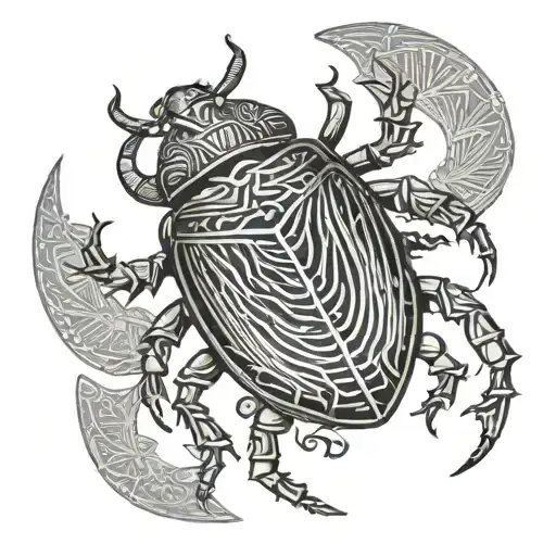 Egyptian scarab beetle tattoo design idea