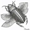 Egyptian scarab beetle tattoo design idea