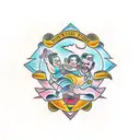 hardworking father and loving mother tattoo design idea