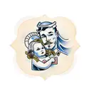 hardworking father and loving mother tattoo design idea