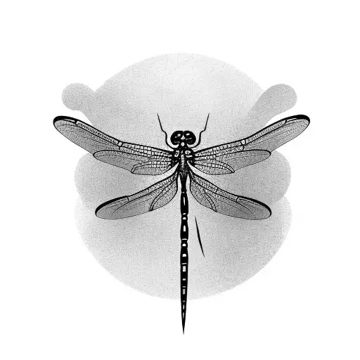 Dragonfly flying into the clouds tattoo design idea
