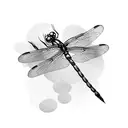 Dragonfly flying into the clouds tattoo design idea