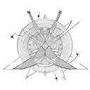  bow and arrow, planets, eagle tattoo design idea